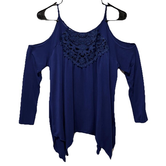 Shop Dordor Cold Shoulder Lace Blouse Size L - Picture 1 of 5